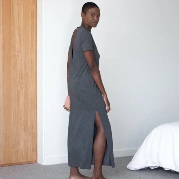 Lunya Restore Cotton Blend Open Back Maxi Dress - Picture 3 of 12